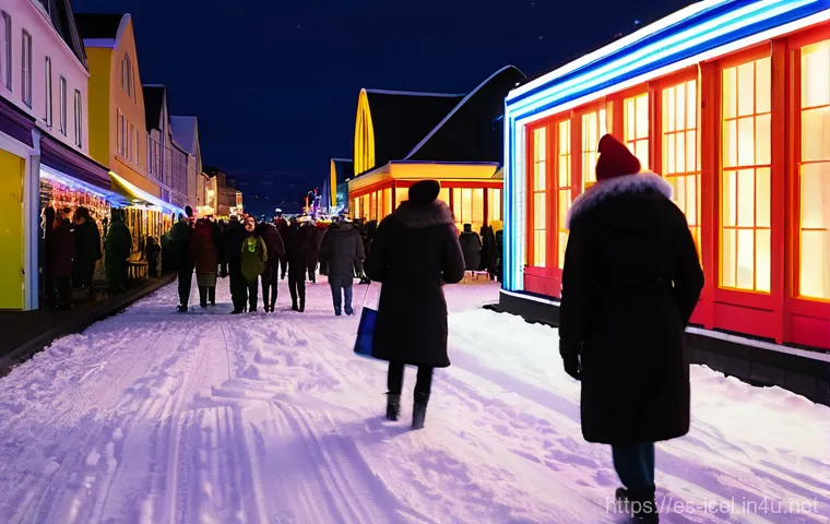 아이슬란드 전통 축제 - An enchanting outdoor summer solstice celebration in Iceland under the ethereal glow of the midnight...