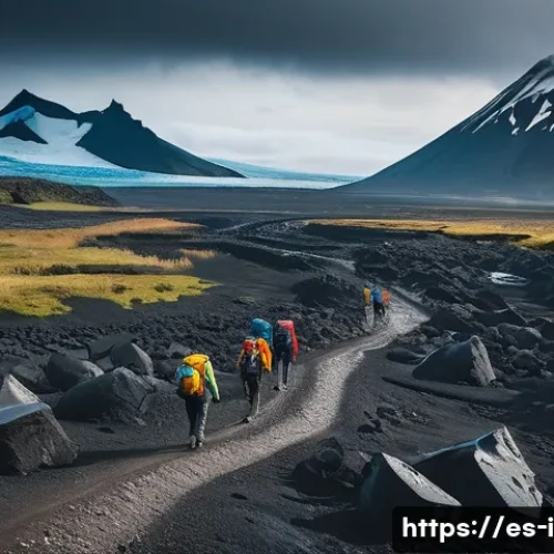 Home 30 아이슬란드 관광객 실종 사건 - A rugged Icelandic landscape featuring towering active volcanoes with smoke gently rising, vast glac...